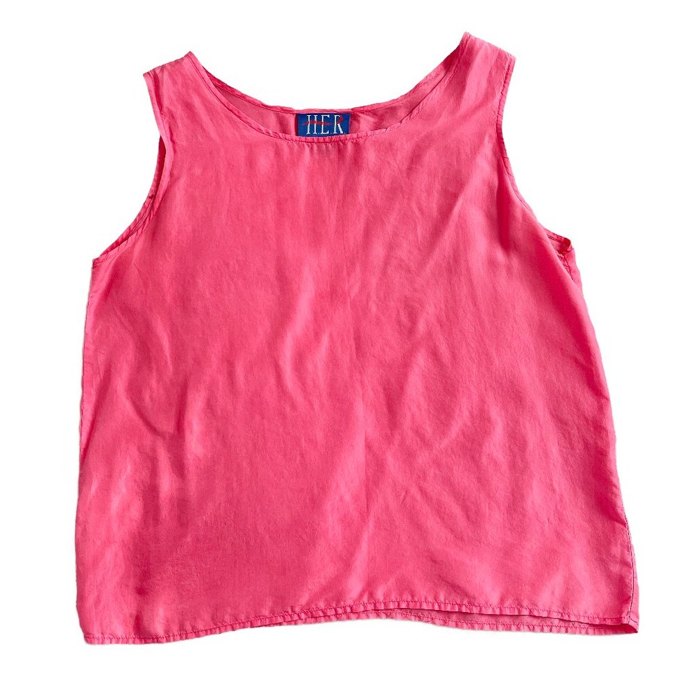 Vintage Hot Pink Silk Top